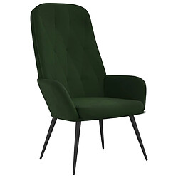 vidaXL Chaise de relaxation Vert foncé Velours