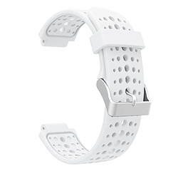 Bracelet en silicone trous ronds blanc pour votre Garmin Forerunner 220/230/235/620/630