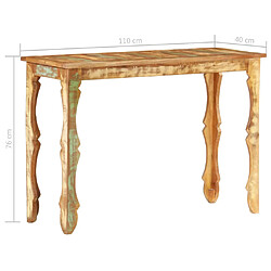 Avis vidaXL Table console 110x40x76 cm Bois de récupération massif