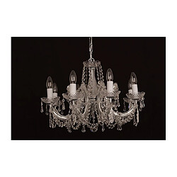 Lumière Chandelier sans abats jours Marie Chrome 8 ampoules 40cm