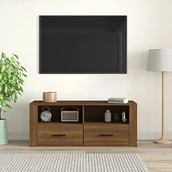 Avis Maison Chic Meuble TV scandinave - Banc TV pour salon Chêne marron 100x35x40 cm Bois d'ingénierie -MN94208