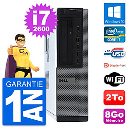 PC Dell OptiPlex 990 DT Intel Core i7-2600 RAM 8Go Disque 2To Windows 10 Wifi - Occasion