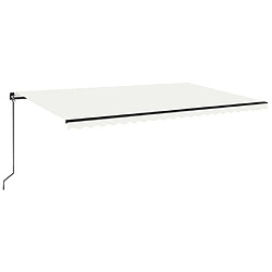 Maison Chic Auvent manuel rétractable,Store manuel de porte avec LED 500x350 cm Crème -GKD76674