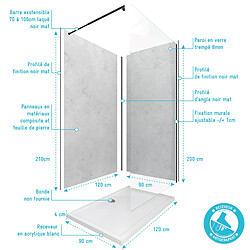 Acheter Aurlane Kit panneaux pierre et profile et receveur et paroi et barre