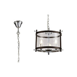 Luminaire Center Suspension Nolan Chrome poli, oxyde brun