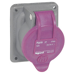 prise tableau 16 ampères 2p ip44 mauve - legrand hypra tbt 52401