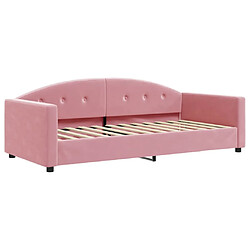 vidaXL Lit de repos sans matelas rose 90x200 cm velours