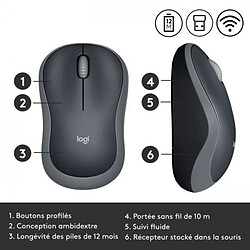 Acheter Souris LOGITECH - sans fil optique - M185 Gris