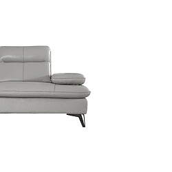 La Maison Du Canapé Fauteuil cuir Design avec dossier avance-recul IRIS Gris pas cher