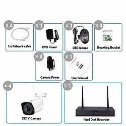 Tech Discount TD® Caméra de vidéosurveillance à la maison d'usine HD sécurité sans fil caméra de surveillance wifi ensemble de caméras réseau