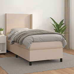 Maison Chic Structures de lit + matelas,Lit à sommier tapissier avec matelas Cappuccino 80x200 cm -MN15942