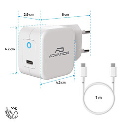 Avis Advance Chargeur Secteur universel USB et USB-C POWERFLEX TURBO 20W - Pour téléphone, tablette, switch ou montre connectée