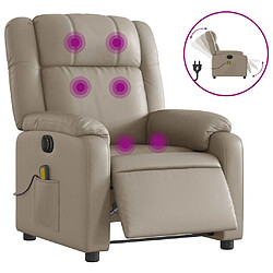 vidaXL Fauteuil de massage inclinable électrique cappuccino similicuir