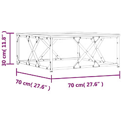 vidaXL Table basse chêne fumé 70x70x30 cm bois d'ingénierie pas cher