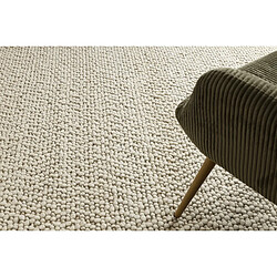 RUGSX Tapis en laine TAHAR 99005B crème - TISSÉ MAIN boucle, uniforme 90x150 cm pas cher