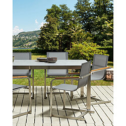 Beliani Chaise de jardin COSOLETO Acier inox Gris