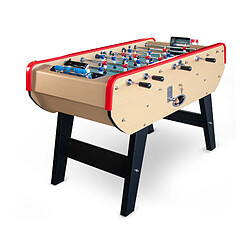 Play4Fun Baby-foot Olympic avec Monnayeur intégré, Barres Télescopiques et 10 Balles en Liège 149,5 x 77 x 95 cm - Bois Clair