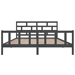 Avis vidaXL Cadre de lit sans matelas gris bois massif 200x200 cm