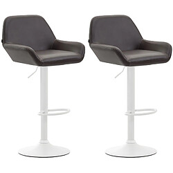 Acheter Non Lot de 2 tabourets de bar Braga simili cuir blanc