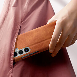 Acheter Avizar Housse pour Samsung Galaxy S24 Clapet Porte-carte Éco-cuir Nappa Marron Clair