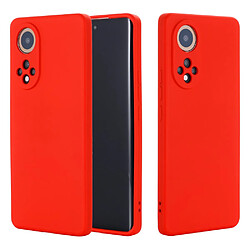 Coque en silicone anti-rayures, avec sangle rouge pour votre Huawei nova 9