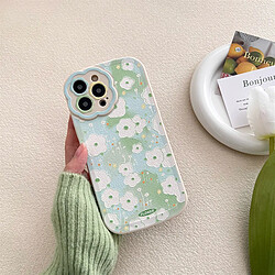 GUPBOO Étui pour iPhone13 Lait Vert Peinture À L'huile Fleur Téléphone Cas Silicone Japon et Corée Du Sud