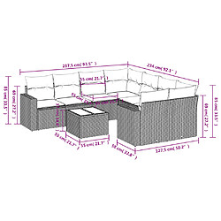 Avis Maison Chic Salon de jardin 9 pcs avec coussins | Ensemble de Table et chaises | Mobilier d'Extérieur noir résine tressée -GKD64401