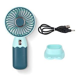 (Vert) Mini Ventilateur Portatif de Dessin Animé Chargement Usb Brise Puissante Refroidissant Le Style Portable