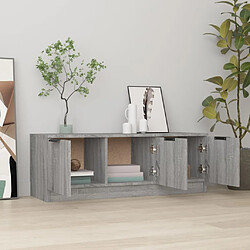 Avis Maison Chic Meuble TV scandinave gris - Banc TV pour salon Sonoma 102x35x36,5 cm Bois d'ingénierie -MN17907