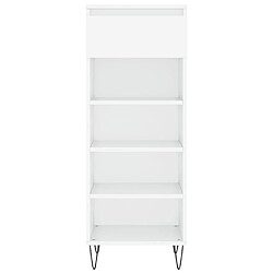 Maison Chic Armoire à Chaussures,Meuble de Rangement à Chaussures Blanc brillant 40x36x105cm Bois ingénierie -MN92857 pas cher