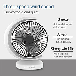 Ventilateur de bureau USB Portable Mini Recirculating Wind Mute avec contrôle à 3 Vitesses (Blanc) pas cher