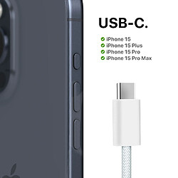 Câble USB-C vers USB-C Charge 60W Synchronisation Tissé 1m Original Apple Blanc pas cher