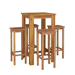 Avis Maison Chic Table de bar et chaises d'extérieur 5 pcs,Ensemble de bar de jardin pour relax bois d'acacia solide -GKD669930