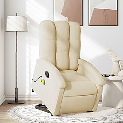 Maison Chic Fauteuil Relax pour salon, Fauteuil inclinable de massage Crème Tissu -GKD70506