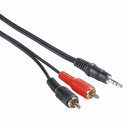 HAMA Câble audio, fiche jack mâle 3,5 mm - 2 fiches RCA mâles, 2 m