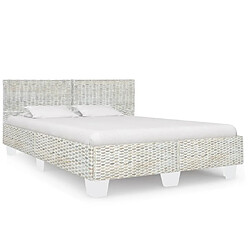 Maison Chic Lit adulte - Lit simple Cadre de lit,Structure du lit Contemporain Gris Rotin naturel 140 x 200 cm -MN77602