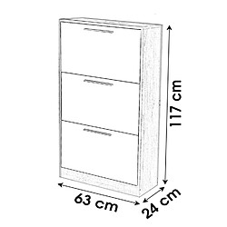 Avis Toilinux Meuble à chaussure design bois Pratik - L. 63 x H. 117 cm - Marron