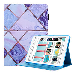 Etui en PU Impression de motifs avec support et porte-carte Violet clair/Violet foncé pour votre Apple iPad 9.7 pouces (2018/2017)/Air 2/Air (2013)