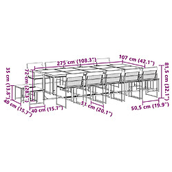 vidaXL Ensemble à manger de jardin avec coussins 15pcs blanc textilène pas cher