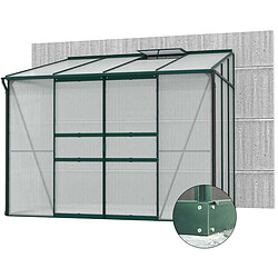 Vitavia Serre de jardin en polycarbonate 4 mm et aluminium vert emeraude avec embase Ida 201. x 262.10 x 220.80 cm.