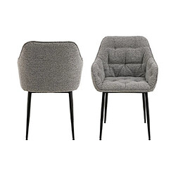 Avis Mes Lot de 2 fauteuils repas en tissu bouclette gris - BROOK