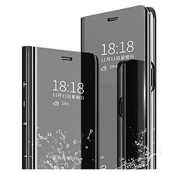 Htdmobiles Housse pour Xiaomi Redmi Note 13 4G - etui coque portefeuille clear view miroir + verre trempe - NOIR