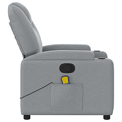 Acheter vidaXL Fauteuil de massage inclinable Gris clair Tissu