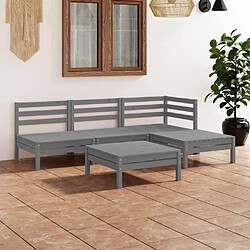 Maison Chic Salon de jardin 5 pcs - Table et chaises d'extérieur - Mobilier/Meubles de jardin Moderne Bois de pin massif Gris -MN11351