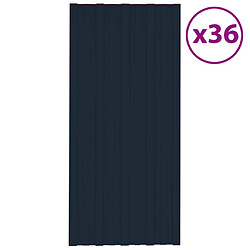 vidaXL Panneaux de toiture 36 pcs Acier galvanisé Anthracite 100x45 cm