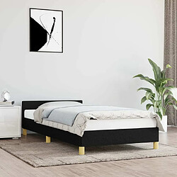 Maison Chic Lit adulte - Cadre Structure de lit avec tête de lit Contemporain Noir 80x200 cm Tissu -MN78086