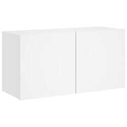 vidaXL Meuble TV mural blanc 80x30x41 cm