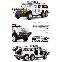 Universal 1: 32 High Simulated Hummer Extended Police Car Model Moulding Toy Car et Sound-Light Alloy Toy Car(blanche)