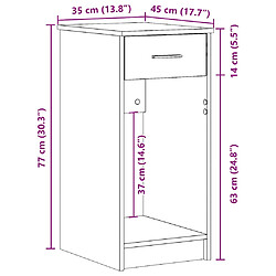 vidaXL Support de tour d'ordinateur avec tiroir vieux bois 35x45x77 cm pas cher