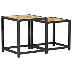 vidaXL Tables à thé 2 pcs MDF Noir et jaune